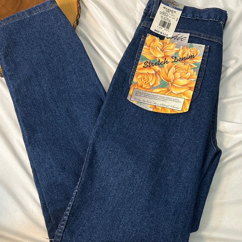 NWT Vintage Misses CHIC Stretch denim high rise mom jeans Size 10 Tall‎